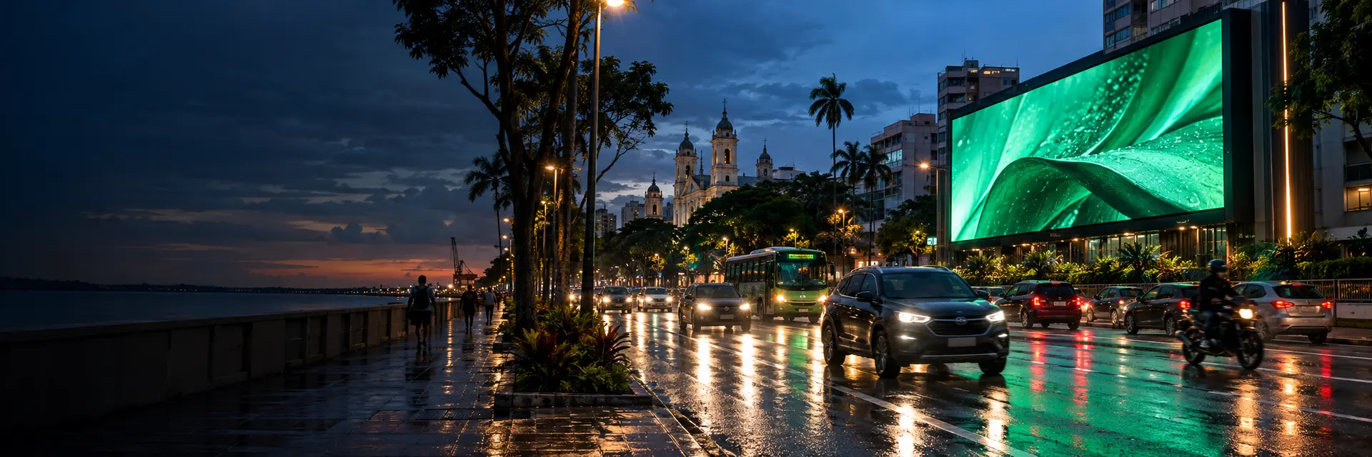 Impacto que continua depois que a cidade acende.